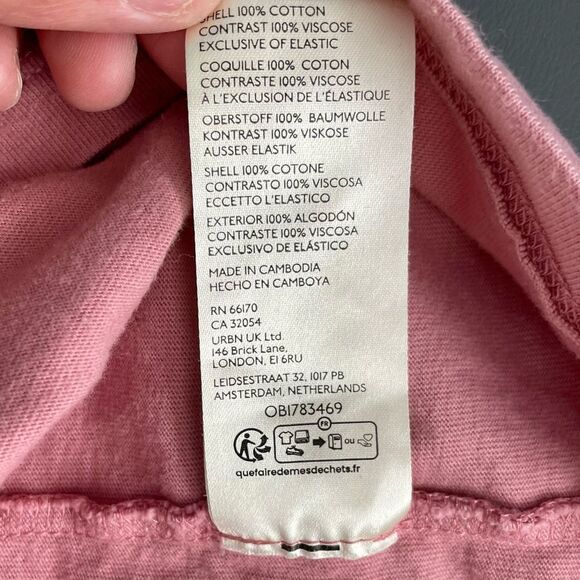 Free People Kathy Smocked Long Sleeve Tee Blush Rose Size M - Picture 11 of 12